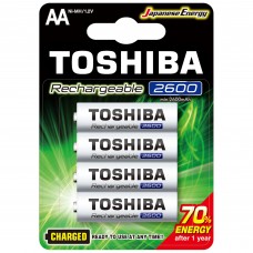 Pilha Recarregável Toshiba AA 1,2v 2600mAh TNH6GAE (C/4 Pilhas)